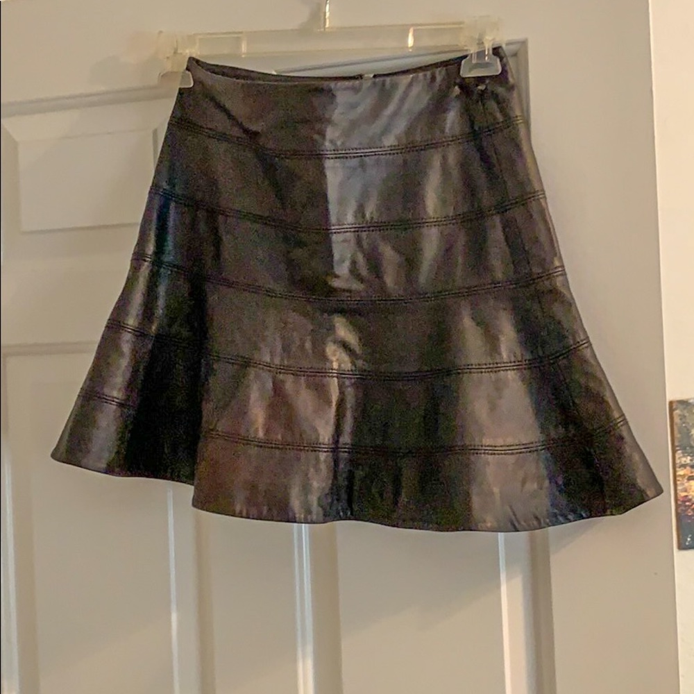 Bebe black leather skirt size Small